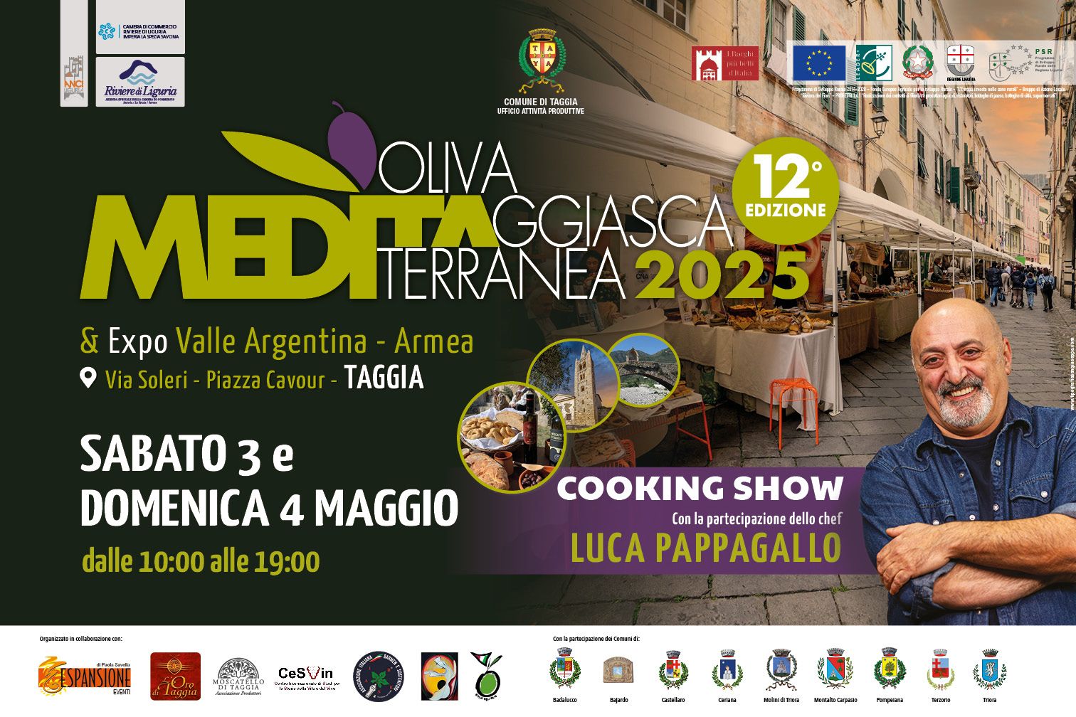 Taggia si prepara ad accogliere Luca Pappagallo per il cooking show a Meditaggiasca & Expo Valle Argentina Armea Taggia (IM) – L’attesa cresce per Meditaggiasca & Expo Valle Argentina Armea, la tradizionale kermesse che celebra le eccellenze del territorio. Quest’anno, uno dei momenti clou della manifestazione sarà il…