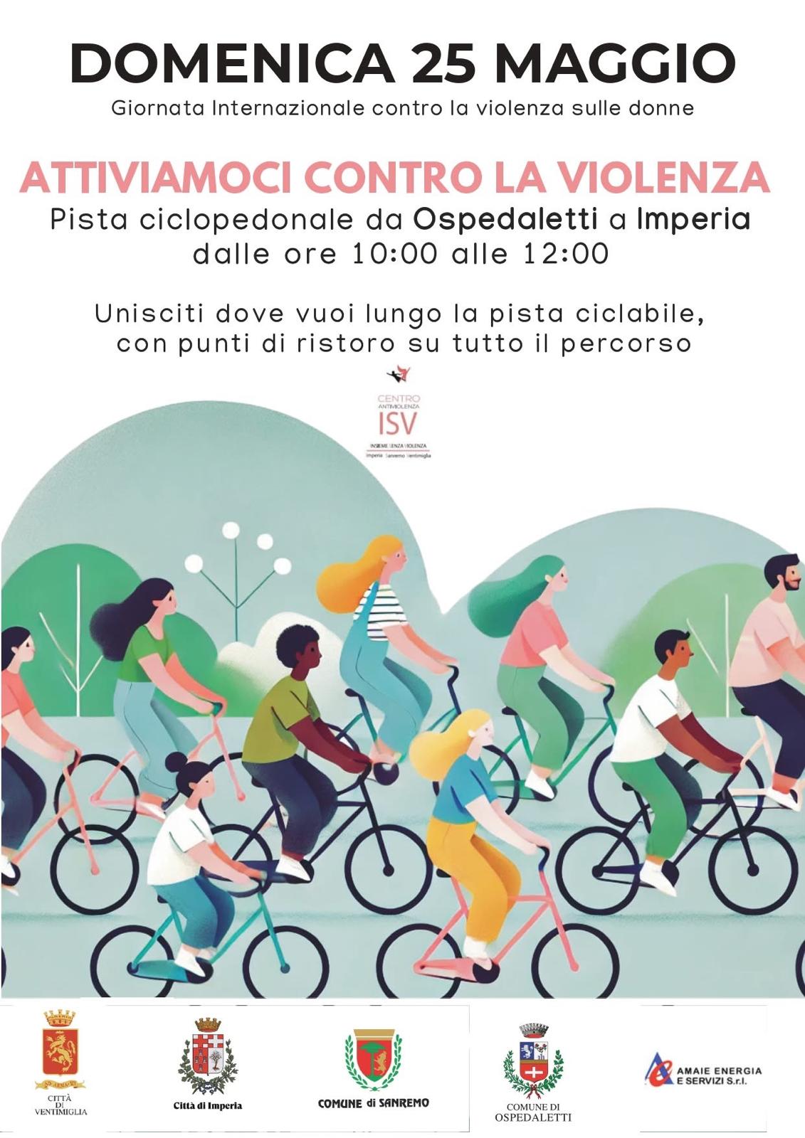 “Stop alla Violenza sulle Donne”: Domenica una Pedalata per la Sensibilizzazione da Ospedaletti a Imperia Ospedaletti – Una pedalata amatoriale sulla pista ciclabile che unisce Ospedaletti e Imperia si terrà domenica 25 maggio, dalle 10 alle 12, per ribadire un forte “Stop alla Violenza sulle…